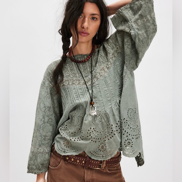 Magnolia Pearl Tops - Magnolia Pearl Crochet Jodi Blouse